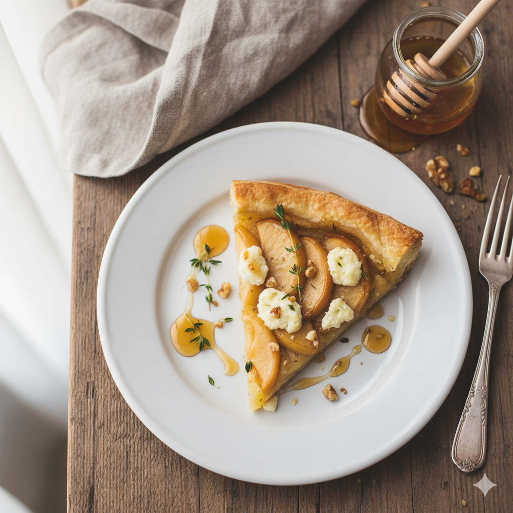 Tarte aux pommes chèvre-miel